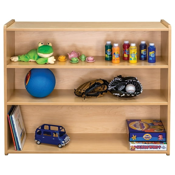 Tot Mate Children's School Age Wooden Shelf Storage Organizer Bookshelf, Shadow Elm Gray, RTA