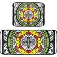 thumbnail image 7 of SKYSONIC 2PCS Retro Abstract Background Kitchen Rug and Mat Boho Floor Runner Rug Anti Fatigue Non Slip Comfort Mat for Doormat Laundry Room Hallway, 7 of 7