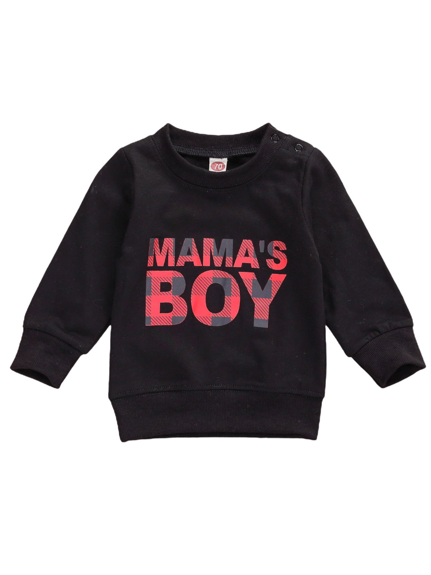 Ma&Baby Toddler Baby Boys Long Sleeve Sweatshirts Letter Printed Casual Pullover Shirt Tops