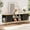 Black, variant on Fluted TV Stand, Modern Chic Entertainment Center for TVs Up to 80 inches, TV Console with Faux Marble Top, Curved Profile Design, Media Console for Living Room,Black