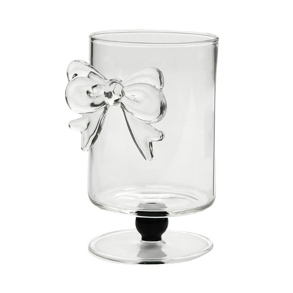 CarpNettore Red Wine Glass Glassware Short Stem Decorative Bowknot Drink Cup Champagne Glass