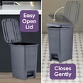thumbnail image 3 of Superio Slim Step On Pedal Plastic Trash Can, Waste Bin - 42 Qt, Onyx Grey, 3 of 5