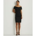 thumbnail image 1 of RALPH LAUREN Crepe Off-the-shoulder Cocktail Dress In Black, 1 of 4