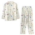 thumbnail image 4 of Kuiaobaty Butterfly Dragonfly Flower Pajama Set for Women Long Sleeve Sleepwear Button Down Nightwear Loungewear Soft Pjs Sets, XS, 4 of 7