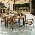 thumbnail image 4 of Gymax Patented 7PCS Patio Dining Set Outdoor Furniture Set w/ 6 Armchairs Umbrella Hole, 4 of 10