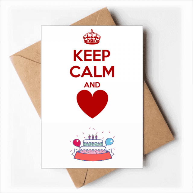 Quote Red Keep Calm And Love Happy Birthday Greeting Cards Envelopes Blank