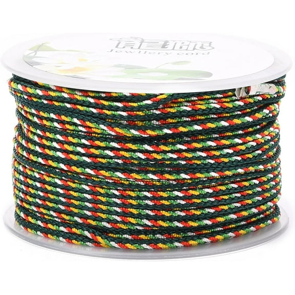 1roll Multi-color Decorative Nylon Twisted Cord Nylon Rope String for Home Decoration Embellish Costumes bag Drawstrings Dark Green 2mm about 25.1 yards(23m)/roll