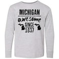 thumbnail image 3 of Inktastic Michigan Awesome Since 1837 Long Sleeve Youth T-Shirt, 3 of 5
