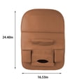 thumbnail image 3 of Folding Car Seat Organizer with Tray Table - PU Leather Storage Bag for Backseat Organization, 3 of 7