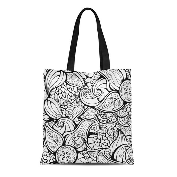 Download Ashleigh Canvas Tote Bag Fantasy Floral Doodle Coloring Book For Adult And Children Durable Reusable Shopping Shoulder Grocery Bag Walmart Com Walmart Com