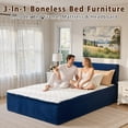 thumbnail image 5 of Ovios Boneless Beds Furniture, Queen Bed Frame with Mattress and Headboard Set, 16.7" Plush Corduroy Cloud Bed, Medium Firm, No Assembly, Blue, 5 of 13