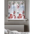 thumbnail image 5 of Xmas Snowman Birds Curtains 54 Inch Length,Sheer Curtains for Bedroom Living Room Window Christmas Green Silver Pine Snowflake Rod Pocket Drapes Kitchen Curtains Small Half Window 52"x54" 2 Panels, 5 of 7