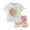 White, variant on WOYY Little Girls Summer Outfits Sun Print Short Sleeve T-Shirt & Shorts Set, 2-Piece, Sizes 5-6T