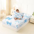 thumbnail image 4 of Manfei Girly Coquette Bowtie Twin Fitted Sheet,3D Cute Bowknot Print Bedding,2 Pieces,1 Fitted Sheet and 1 Pillowcase, 4 of 6
