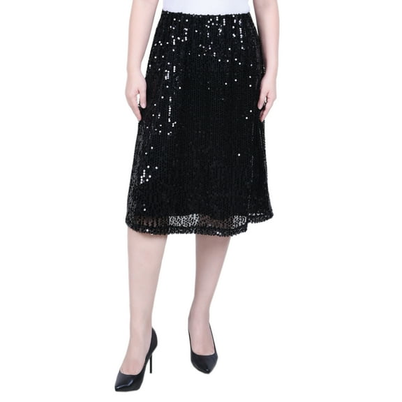 Petite Knee Length Sequined Skirt