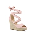 thumbnail image 1 of BLISSFUL STEP Chaussures pour Femmes Espadrilles à Lacets Sandales Compensées à Plateforme Rose Pâle 9, 1 of 8