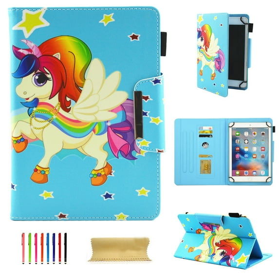 Universal 10.0 inch tablet Case, Dteck Folio Case Protective Cover with Card Slots/Stylus holder For all 9.5" - 10.5" tablets,21# Star Horse