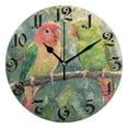thumbnail image 4 of DEIARA Two Playful Parrots Burgundy Butterfly Wall Clock 10in Silent Mechanism Battery Operated Retro Style for Living Room Bedroom and Kitchen Gold Pointer, 4 of 10