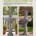 thumbnail image 4 of 37 Inch Angel Statue Pedestal Water Fountain, 2-Tier Resin Outdoor Waterfall Fountain, UV & Weather Resistant, Auto Water Shortage Shutoff, Stable Anti-Splash Design for Yard Lawn Decor, 4 of 9