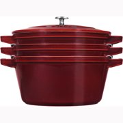 Staub 4 Piece Grenadine Stackable Cast Iron Cookware Set