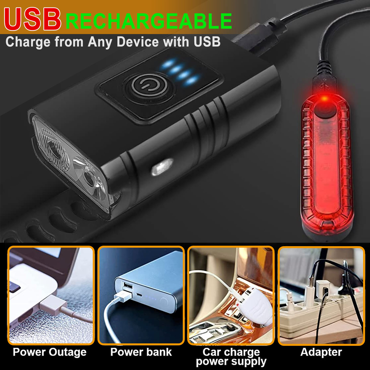 Camkey 1000 Lumen USB Rechargeable Bike Light Set photo 5