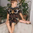 thumbnail image 4 of Fotbe Quirky Owl With Glasses Pijama Estampada de 2 Piezas para Niños – Ropa de Dormir de Manga Corta Cómoda para Niños y Niñas, Camiseta y Shorts de Algodón-XX-Large, 4 of 6