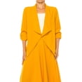 thumbnail image 5 of Women's 2-Piece Open Front Blazer and Matching Midi A-Line Skirt Set Mustard S, 5 of 7