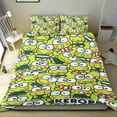 thumbnail image 1 of Keroppi Rana-1 Conjunto de sábanas temático, trío de piezas, cómodo y amigable con la piel, diseño único, regalo de decoración para el hogar para familiares, amigos y fans, 90 cm * 190 cm, 1 of 6