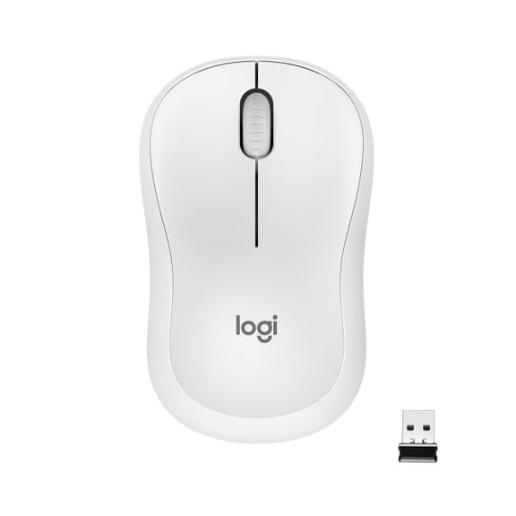 Logitech M220 SILENT Wireless Mouse, 2.4 GHz with USB Receiver, 1000 DPI Optical Tracking, 18-Month Battery, Ambidextrous, Compatible with PC, Mac, Laptop (Off-white)