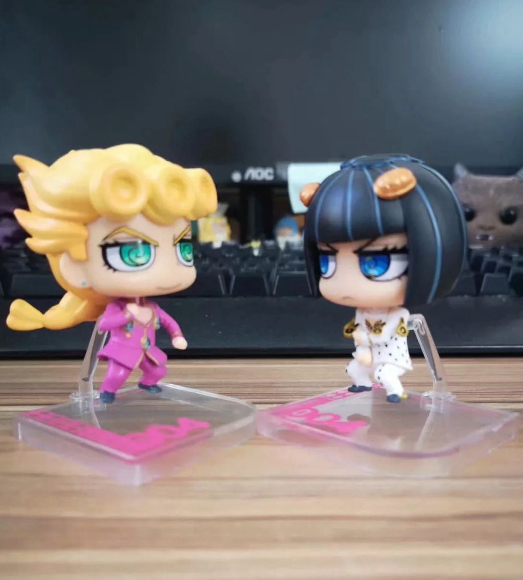 New JoJo's Bizarre Adventure Giorno Giovanna Bruno Buccellati 2PC (Q Ver) Character Anime Model Statue Action Figures Desktop Ornament Popular Decorations Fan Souvenirs Creative Gift Collectable