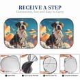 thumbnail image 5 of Kdxio Colorful Sky Puppy Print 2-Piece Sun Shade Front Windshield - Foldable Car Front Window Sunshades for Most Sedans SUV Truck, 5 of 6