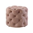 thumbnail image 2 of Inspired Home Sandy Velvet Ottoman Allover Tufted Round Modern Contemporary 1 PC, Blush, 2 of 7