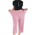 thumbnail image 6 of IDALL Capri Pants Sweatpants Women Capri Pants For Plus Size Cotton Pants For Comfortable Cropped Pants 3XL 7XL Baggy Pants Plus Size Pants Pink 3XL, 6 of 8