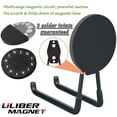thumbnail image 4 of ULIBERMAGNET Strong Magnetic Hooks,Large Magnet with Hooks for Heavy Duty Tools,Jig Saw,Hose, 2 Pack Heavy Duty Magnetic Hooks for Hammer Drill,Circular Saw,Garden Tool(3.46inch/Black), 4 of 7
