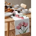 thumbnail image 6 of Ldtrchee Pink Tulips Table Runner 36 Inches, Spring Floral Botanical Plant Abstract Bed Runner Dresser Scarves Tabletop for Indoor Outdoor Parties/Ceremony/Banquet, 13"x 36", 6 of 8
