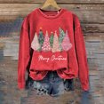 thumbnail image 2 of Women's Merry Christmas Sweatshirt Crewneck Long Sleeve Christmas Trees Graphic Sweatshirts Xmas Party Pullover Tops, 2 of 3