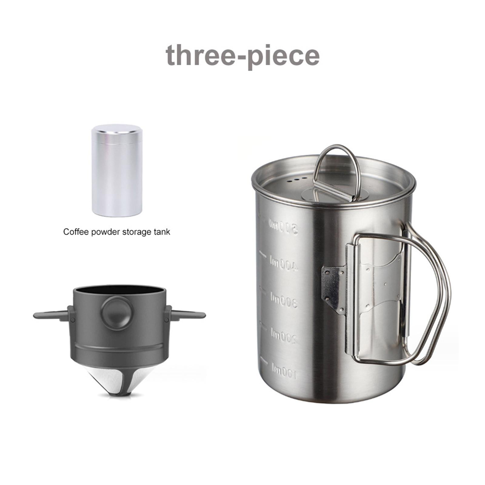 Esquirla 3x Camping Coffee Pot Pour over Coffee Maker Set Coffee Cup 500ml Portable Percolator Coffee Pot for Camping s Shop Black Filter