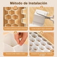thumbnail image 4 of Organizadores de Cajones con Celdas, Ajustable y Duradero, para Ropa Interior, Calcetines y Corbatas (2 Blanco y 2 Gris), 4 of 4
