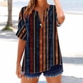 thumbnail image 2 of GERsome Short Sleeve T Shirts for Women Button V Neck Tops Casual Floral Tees Lightweight Soft Loose Fit Summer Shirts, Sizes S-2XL, 2 of 5