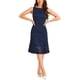 thumbnail image 1 of Vestido de encaje INSPIRE CHIC para cóctel de mujer, con cuello barco, sin mangas, vestido de noche ajustado, color azul oscuro, 1 of 5