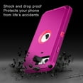 thumbnail image 5 of Petocase for iPhone SE Case 3rd & 2nd Generation, for iPhone SE 2022/2020 Built-in Screen Protector Heavy Duty Protective Shockproof 3-Layer Full Body Rugged Phone Cover,Rose Red/Pink, 5 of 8