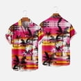 thumbnail image 2 of ZCFZJW Sales Hawaiian Bowling Shirts for Men Short Sleeve Button Down Shirt Casual Tropical Print Beach Summer Holiday Gifts T Shirts with Pocket Z06-Pink L, 2 of 6