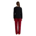 thumbnail image 6 of Apparonia Cotton Matching Pajamas for Couples Long Sleeve Top & Long Pants Sleepwear Pjs Sets FKT-Red & Black Plaid XXL, 6 of 7