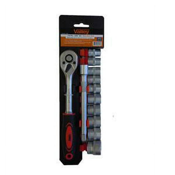 Valley 12 Pc. 3/8" Dr. Socket Set W/ratchet, Cr-v (10-22mm)