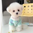 thumbnail image 4 of STHRGFHY Soft Winter Dog Sweater,Pet Clothing for Autumn and Winter,Dog Sweater with Pink Hearts and Blue Paw Prints,Includes A Leash,Dog Sweater for small dog,Warm Fleece Pullover(Blue L), 4 of 9