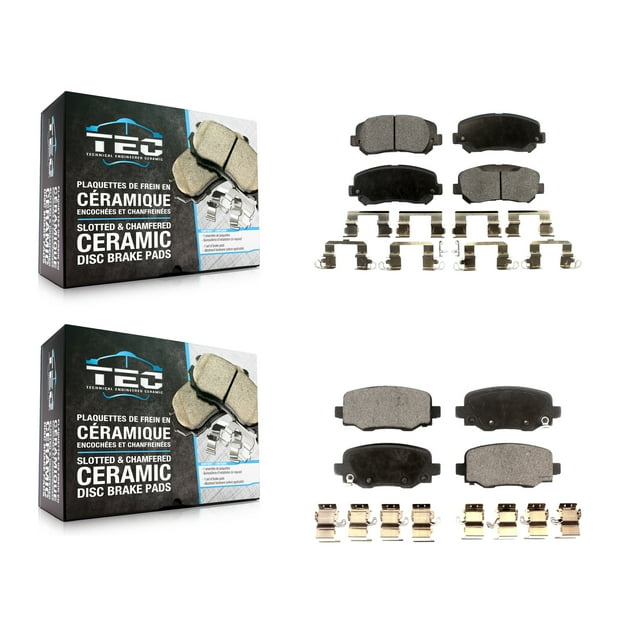 TEC Front Rear Ceramic Brake Pads Kit for Car 2014-2017 Jeep Cherokee with Single Piston Caliper KTC-100587