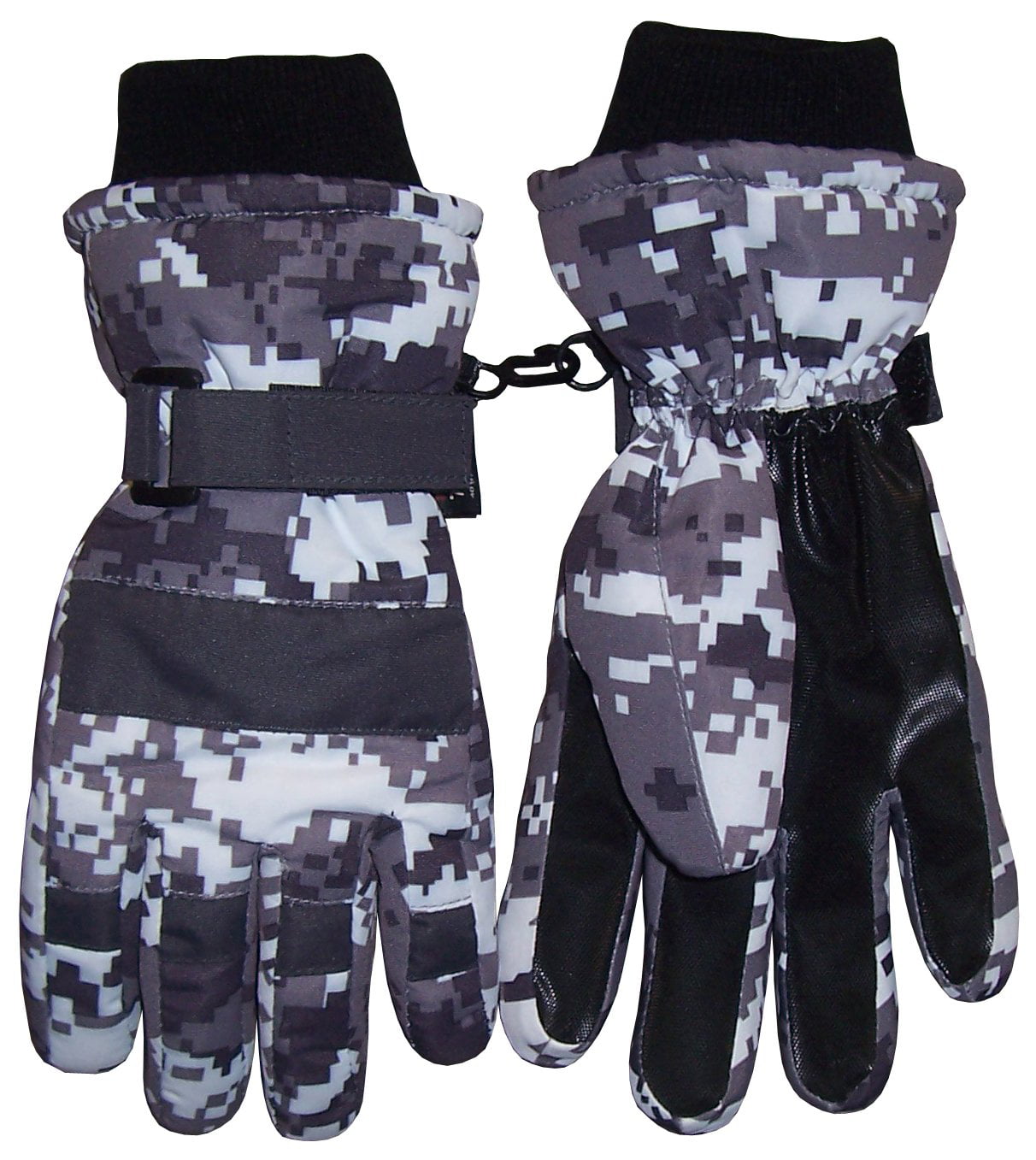 NIce Caps Boys Cold Weather Waterproof Camo Print Ski Gloves
