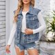 thumbnail image 1 of Chaqueta vaquera sin mangas y chaquetas de moda para mujer, primavera y verano, sin mangas, sin sombrero, chaqueta vaquera, abrigo para mujer, 1 of 9