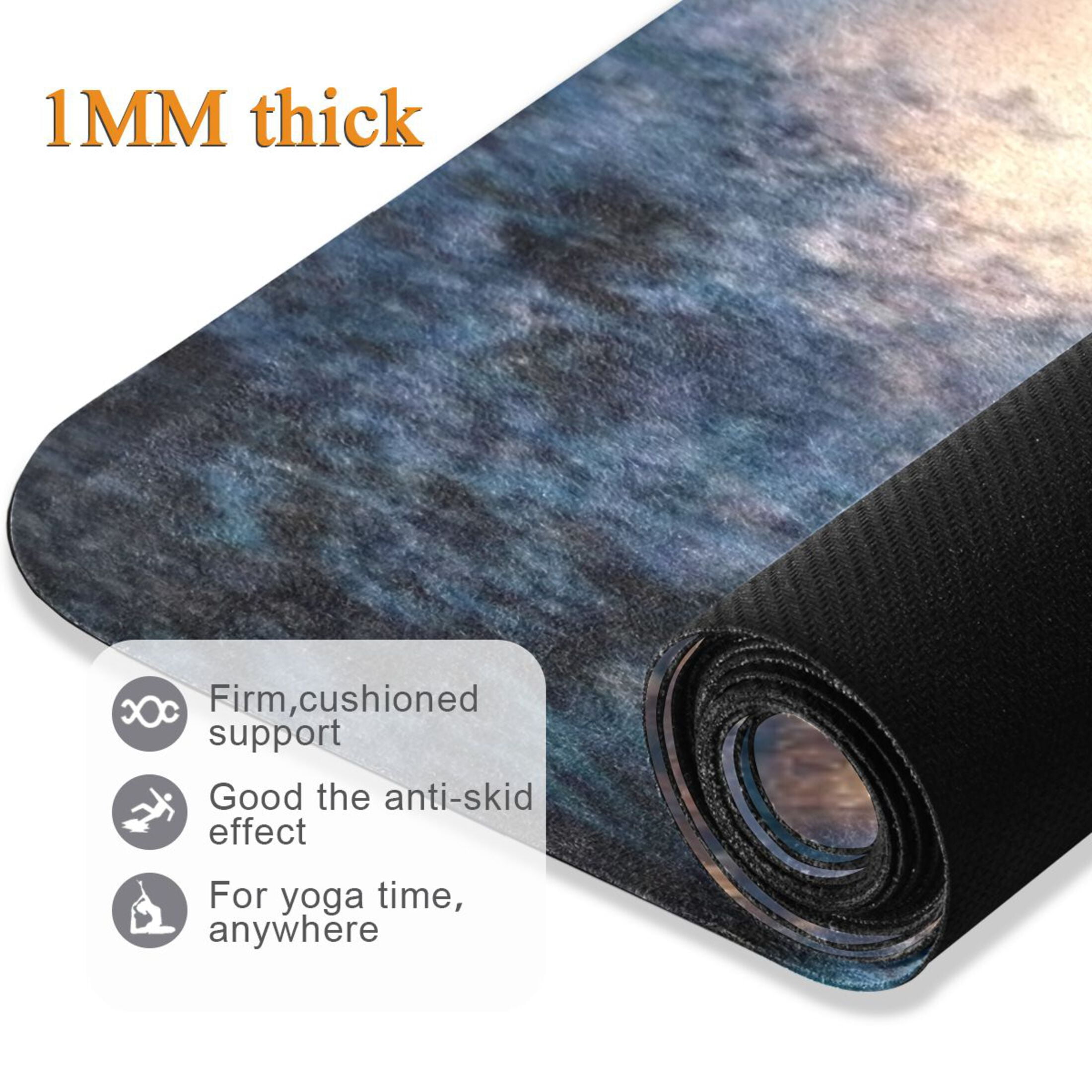 BZSMCE Yoga Mat Women Fitness Mat Snowy Castle Train Pattern