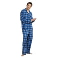 thumbnail image 2 of Apparonia Conjunto de Pijamas para Hombre de Algodón con Cuello con Muesca, Pijamas de Manga Larga para Hombre con Bolsillos y Frente, Fly Azul a Cuadros M, 2 of 7